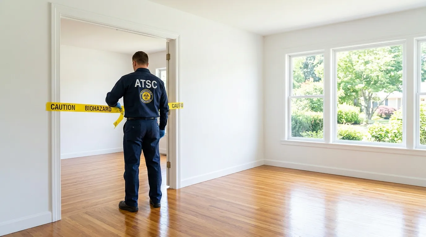 Certified biohazard cleanup crew performing Decomposition Cleanup in Woodlawn